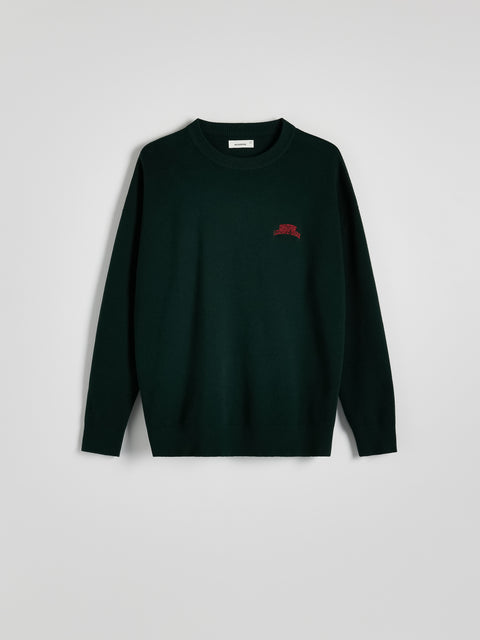 Reserved Men's Dark Green Cotton Sweater | Reserved In Lebanon