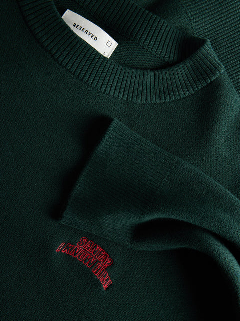 Reserved Men's Dark Green Cotton Sweater | Reserved In Lebanon