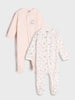 AYA Sinsay BABY GIRL LIGHT PINK-WHITE FLOREL 2 PACK bodysuits