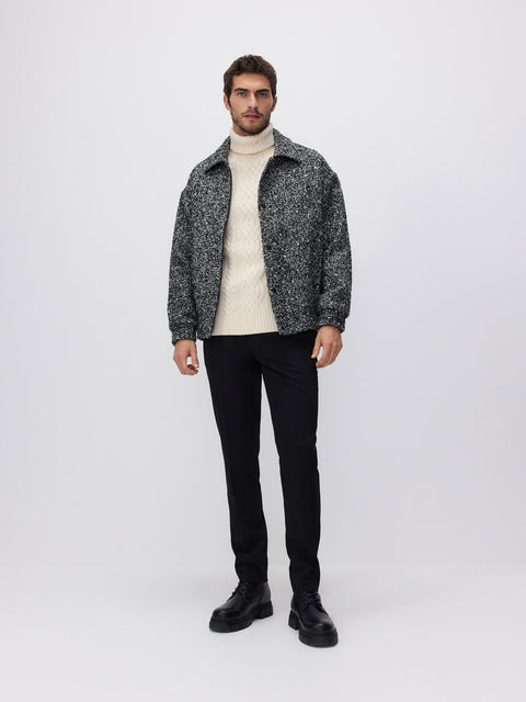 Reserved Men's Beige Cable-Knit Turtleneck Sweater | Reserved In Lebanon