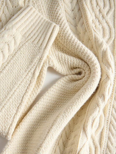 Reserved Men's Beige Cable-Knit Turtleneck Sweater | Reserved In Lebanon