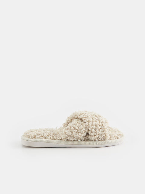Sinsay Women's Beige Slipper With Faux Fur | Sinsay In Lebanon