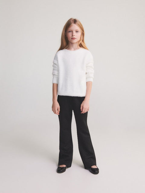 Reserved Girl's Black Patterned Flare Pant |Reserved In Lebanon
