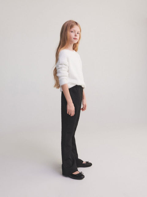 Reserved Girl's Black Patterned Flare Pant |Reserved In Lebanon