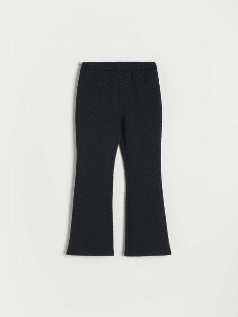 Reserved Girl's Black Patterned Flare Pant |Reserved In Lebanon