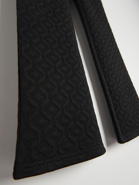 Reserved Girl's Black Patterned Flare Pant |Reserved In Lebanon