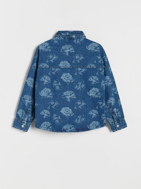 Reserved Girl's Blue Floral Denim Jacket | Reserved In Lebanon
