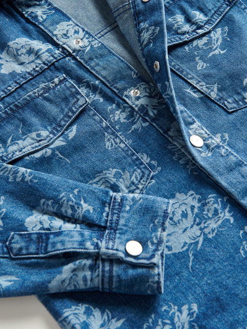 Reserved Girl's Blue Floral Denim Jacket | Reserved In Lebanon