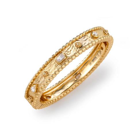 Capucine De Wulf Women's Gold Berry Gem Hinged Bangle in Clear Cubic Zirconia Bracelet | Capucine De Wulf In Lebanon