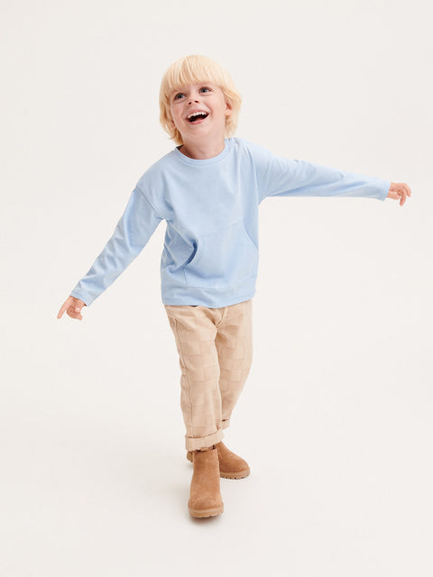 Reserved Boy's Light Blue Long Sleeve Blouse With Pocket | Reserved In Lebanon