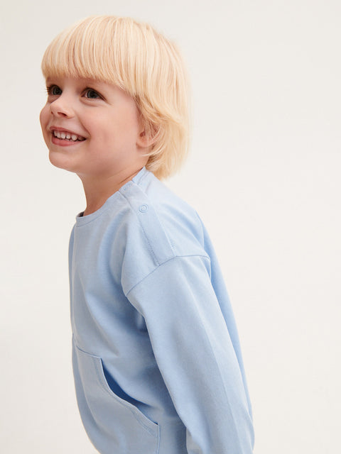 Reserved Boy's Light Blue Long Sleeve Blouse With Pocket | Reserved In Lebanon