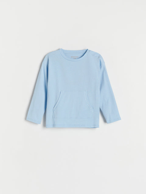 Reserved Boy's Light Blue Long Sleeve Blouse With Pocket | Reserved In Lebanon
