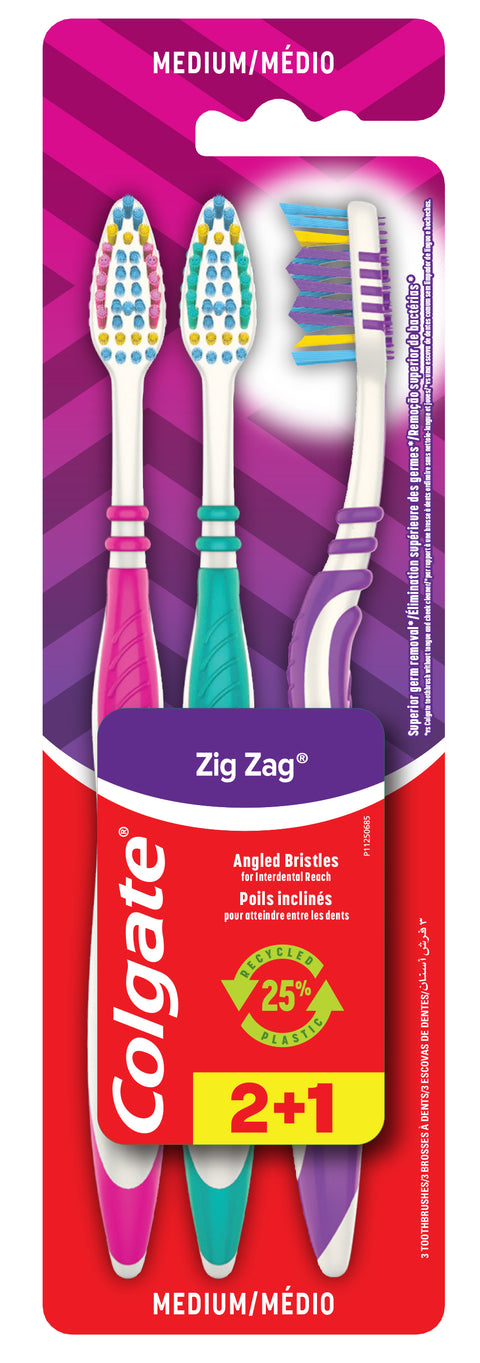 Colgate Toothbrush Zig Zag Medium 2+1