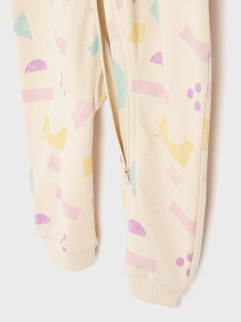 Sinsay Baby Girl's Beige Multi Long Sleeve Hooded Overall |Sinsay In Lebanon