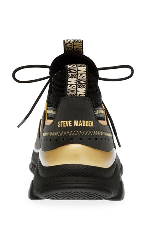 Steve Madden Women's Black & Gold Matchbox Sneakers | Steve Madden In Lebanon