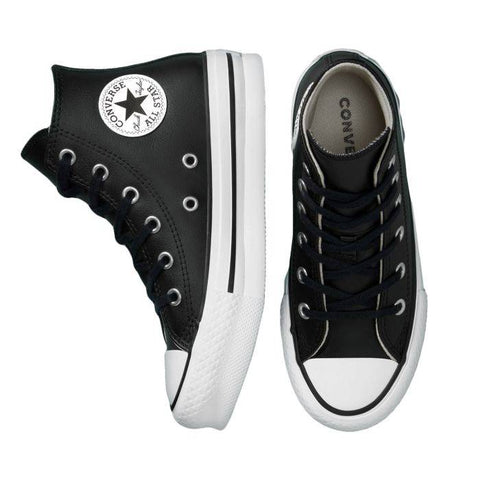 Converse Girl's Black Leather Chuck Taylor All Star Lift Ps Lifestyle Sneakers |Converse In Lebanon