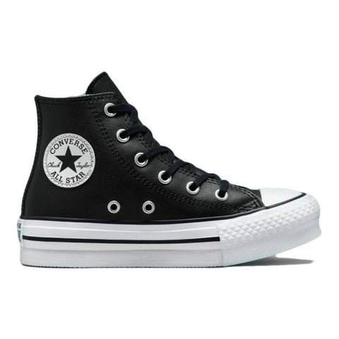Converse Girl's Black Leather Chuck Taylor All Star Lift Ps Lifestyle Sneakers |Converse In Lebanon