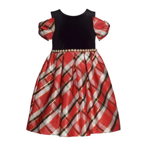 Bonnie Jean Girl's Red & Black Checkered Short Sleeve Dress |Bonnie Jean In Lebanon