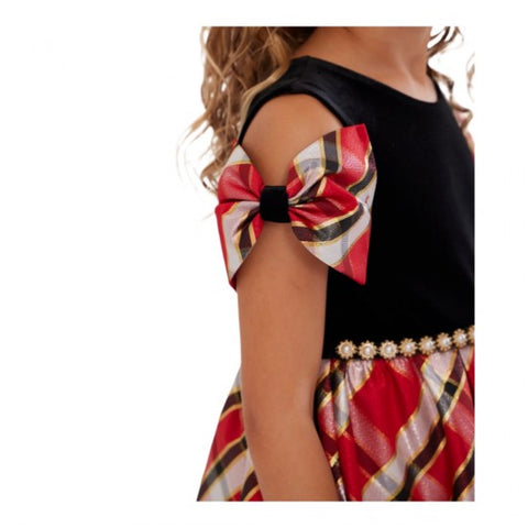 Bonnie Jean Girl's Red & Black Checkered Short Sleeve Dress |Bonnie Jean In Lebanon