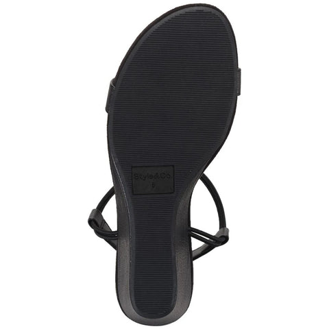 Style & Co Women's Black Mulan Wedge Sandals | Style & Co In Lebanon