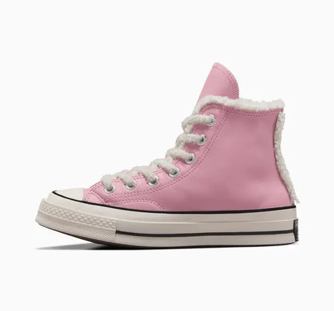 Converse Women's Pink & White Chuck 70 Leather & Fur Sneakers | Converse In Lebanon