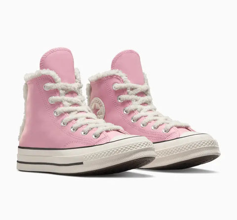 Converse Women's Pink & White Chuck 70 Leather & Fur Sneakers | Converse In Lebanon