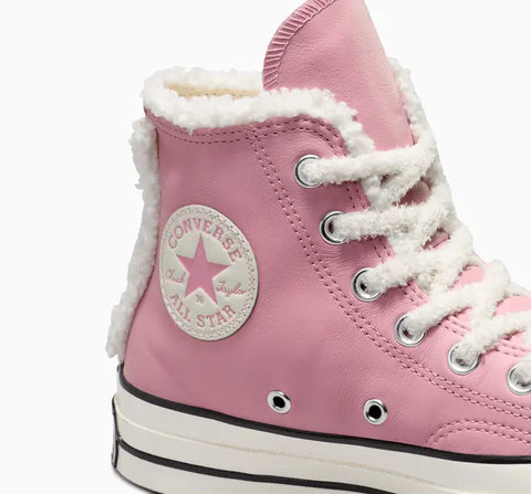 Converse Women's Pink & White Chuck 70 Leather & Fur Sneakers | Converse In Lebanon
