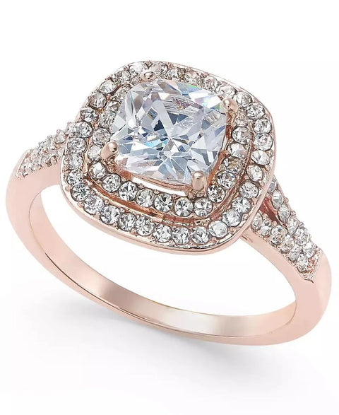 Charter Club Women's Rose Gold Double Halo Crystal Center Ring| Charter Club in Lebanon