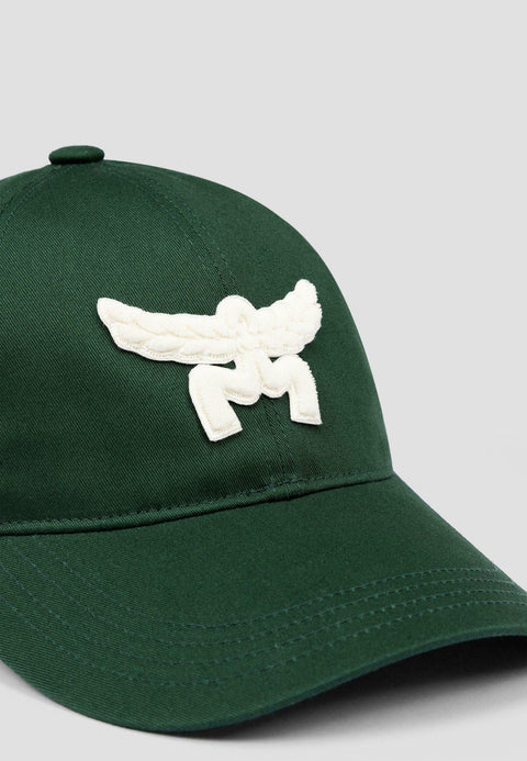 MCM Men's Dark Green Essential EMB Cotton Cap Hat | MCM In Lebanon