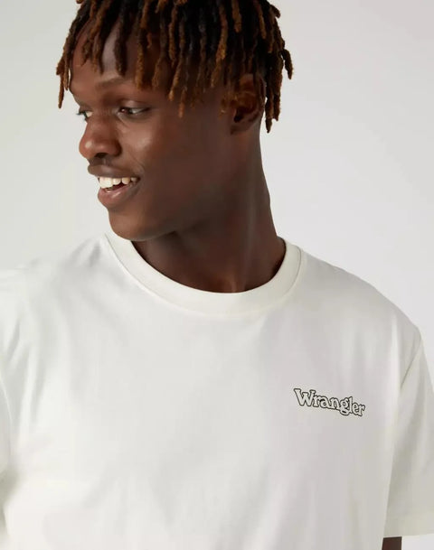 Wrangler Men's Worn White Graphic T-Shirt |Wrangler In Lebanon
