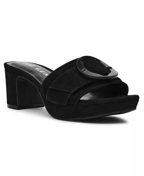 Anne Klein Women's Black Pepper Buckle Platform Block Heel Sandals | Anne Klein In Lebanon