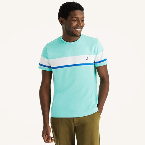 Nautica Men's Aqua Striped T-Shirt | Nautica In Lebanon