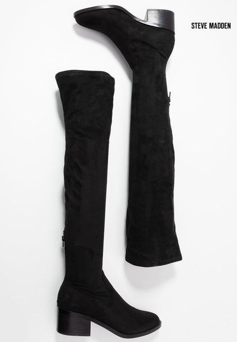 Steve Madden Women's Black Georgette Knee Boots |Steve Madden in Lebanon