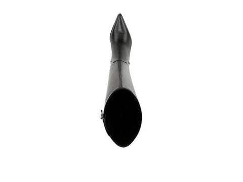 Yulia Womens Leather Pointed Toe Knee-High Boots