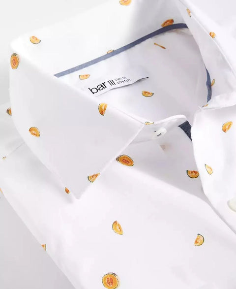 Bar III Men's White Melon-Print Shirt | Bar III In Lebanon