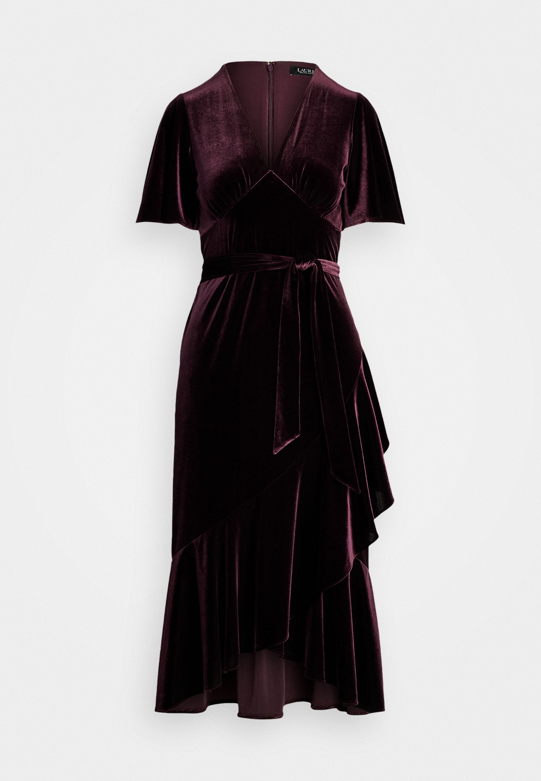 Lauren Ralph Lauren Women's Dark Purple Velvet Flutter Dress |Lauren Ralph Lauren in Lebanon