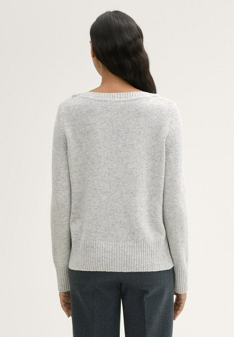 Tom Tailor Women's Grey Knitted Sweatshirt | Tom Tailor In Lebanon