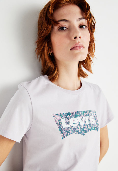 Levi's Women's Lavender The Perfect Tee Logo Print T-Shirt | Levi's In Lebanon