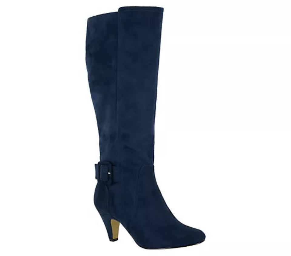 Bella Vita Women's Navy Suede Troy II Riding Boot