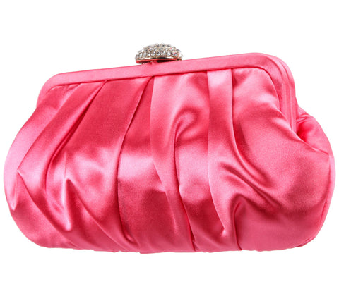 Nina  Women's Fuchia Classic Satin Clutch Bag | Nina In Lebanon