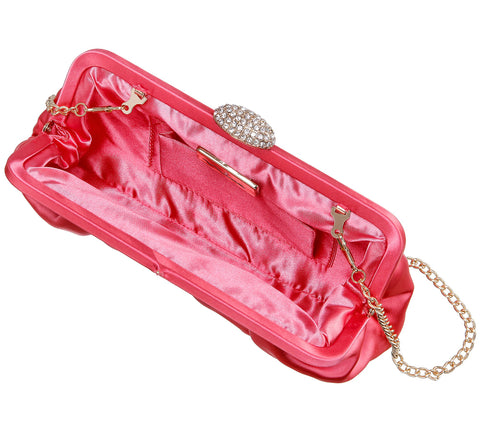 Nina  Women's Fuchia Classic Satin Clutch Bag | Nina In Lebanon