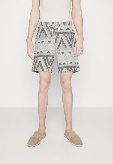 Redefined Rebel Men's White & Dark Gray Marl Pattern Printed Shorts | Redefined Rebel In Lebanon