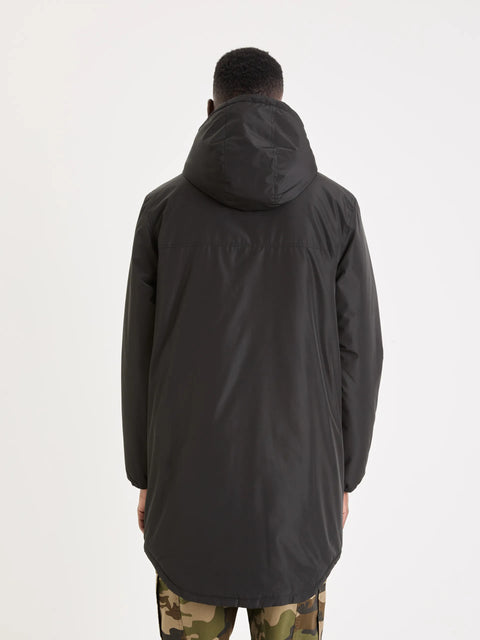 Celio Men's Black Fleece-Lined Hooded Parka Jacket | Celio In Lebanon