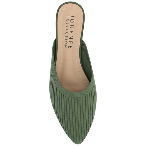 Journee Collection Women's Olive Green Aniee Slip On Almond Toe Sandals | Journee Collection In Lebanon