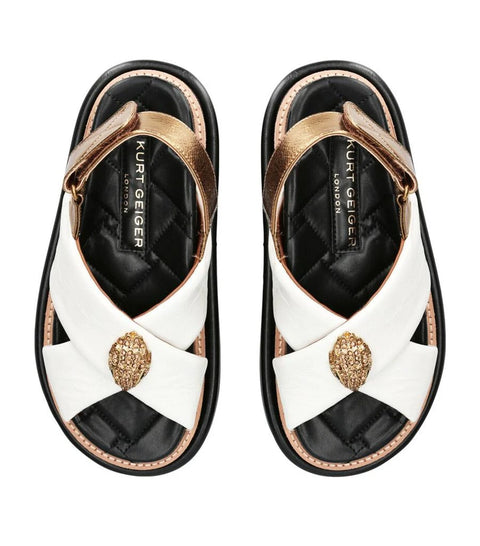 Kurt Geiger Women’s White Leather Orson Cross-Strap Sandals|Kurt Geiger In Lebanon