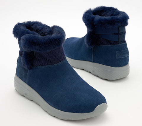Skechers Women's Navy On-the-GO City Water Repellent Suede Boots | Skechers In Lebanon