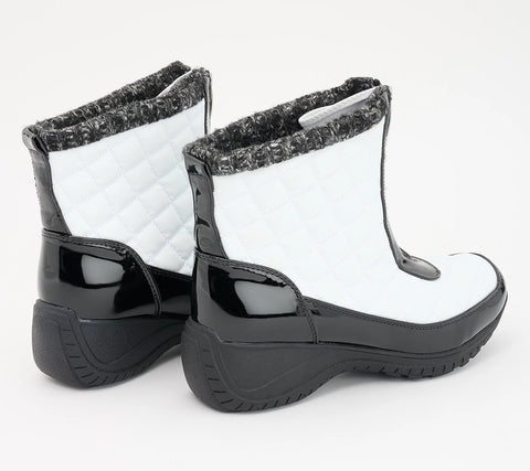 Khombu Women's Black & White Waterproof Front-Zip Winter Ski Megan Boots | Khombu In Lebanon