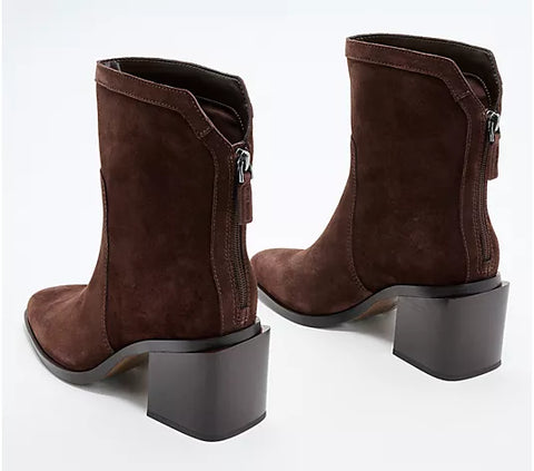 Vince Camuto Women's Dark Brown Water-Repellent Suede Mid-Shaft Boots | Vince Camuto In Lebanon