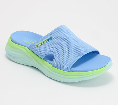 Skechers Women's Blue Vapor Foam Ombre Knit Foam Slides | Skechers In Lebanon