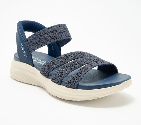 Blue sandal with white sole on a white background